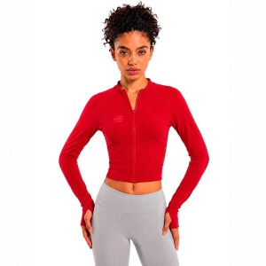 Damski sportowy crop top z zamkiem, dostępny w wielu kolorach