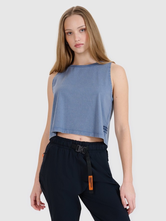 4F Top z nadrukiem damski - granatowy L