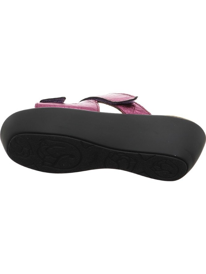 Think! Skórzane klapki w kolorze różowym na koturnie rozmiar: 40