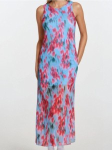 Długa sukienka we wzór kwiatowy - wielobarwny