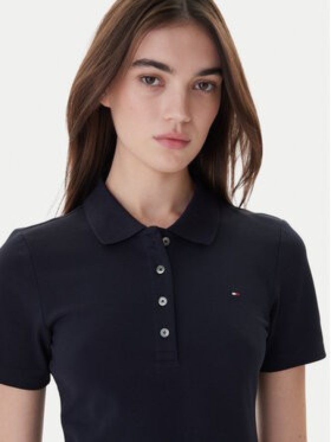 Tommy Hilfiger Polo 1985 WW0WW42047 Granatowy Slim Fit