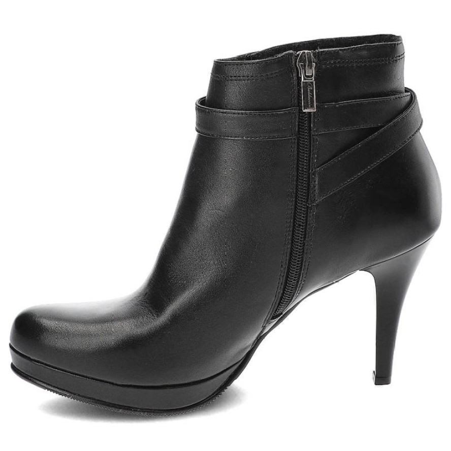 Czarne Botki Baldaccini Damskie Skórzane Modne Obuwie