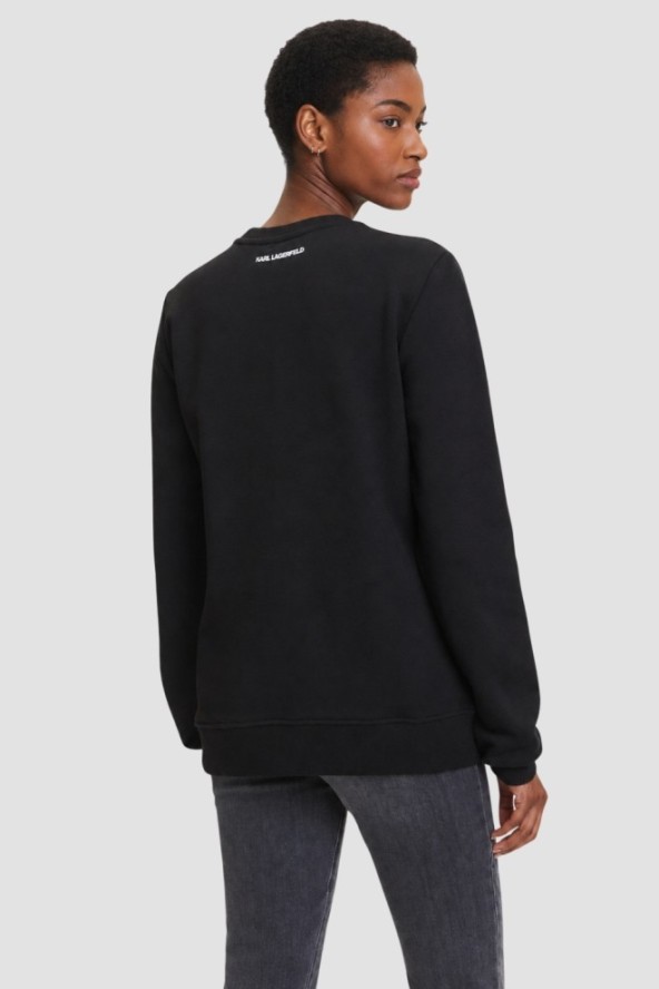 KARL LAGERFELD Czarna damska bluza z cyrkoniami Ikon Rs Duo, Rozmiar M