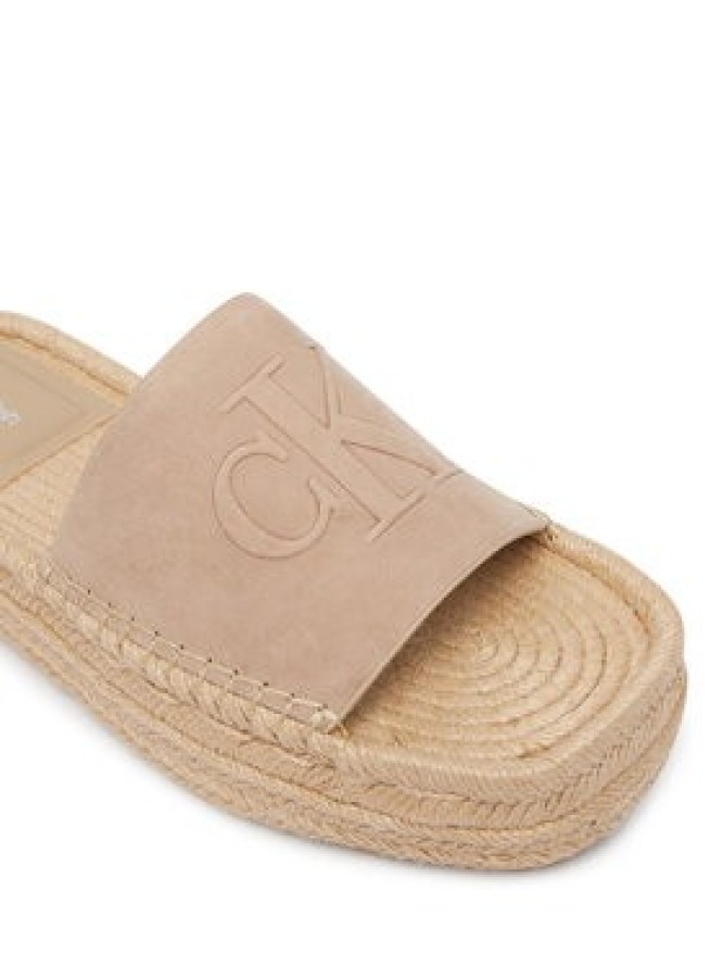 Calvin Klein Espadryle Flatf Espa Mule Nub Mg HW0HW02890 Beżowy