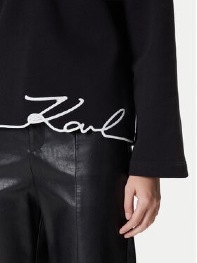 KARL LAGERFELD Bluza A4W20040 Czarny Regular Fit