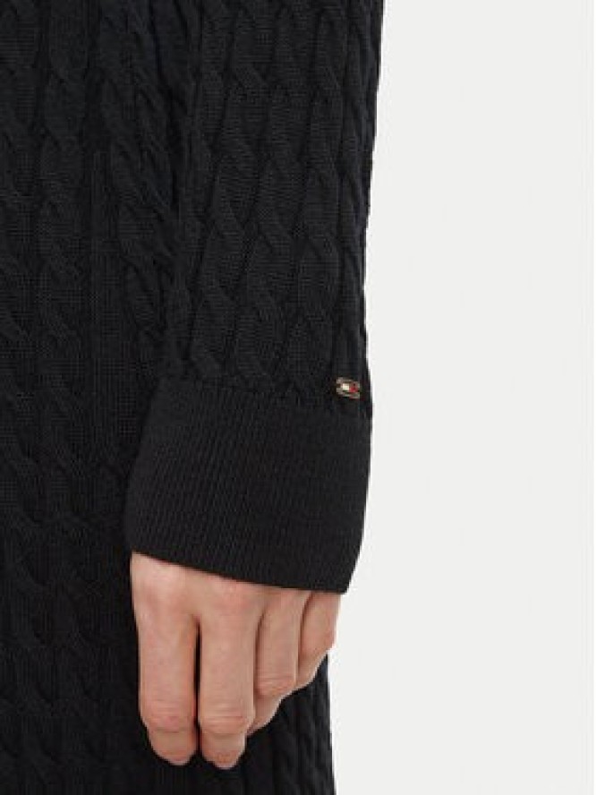 Tommy Hilfiger Sukienka dzianinowa Cable WW0WW52320 Czarny Slim Fit
