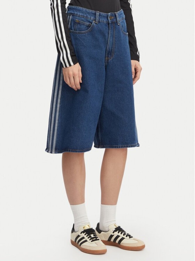adidas Szorty jeansowe Firebird Jorts KD2915 Niebieski Oversize
