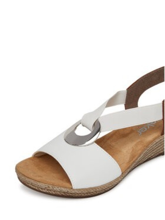 Rieker Sandały 624H6-81 Biały