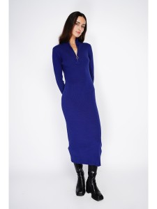 ASSUILI Sukienka dzianinowa w kolorze granatowym rozmiar: 34