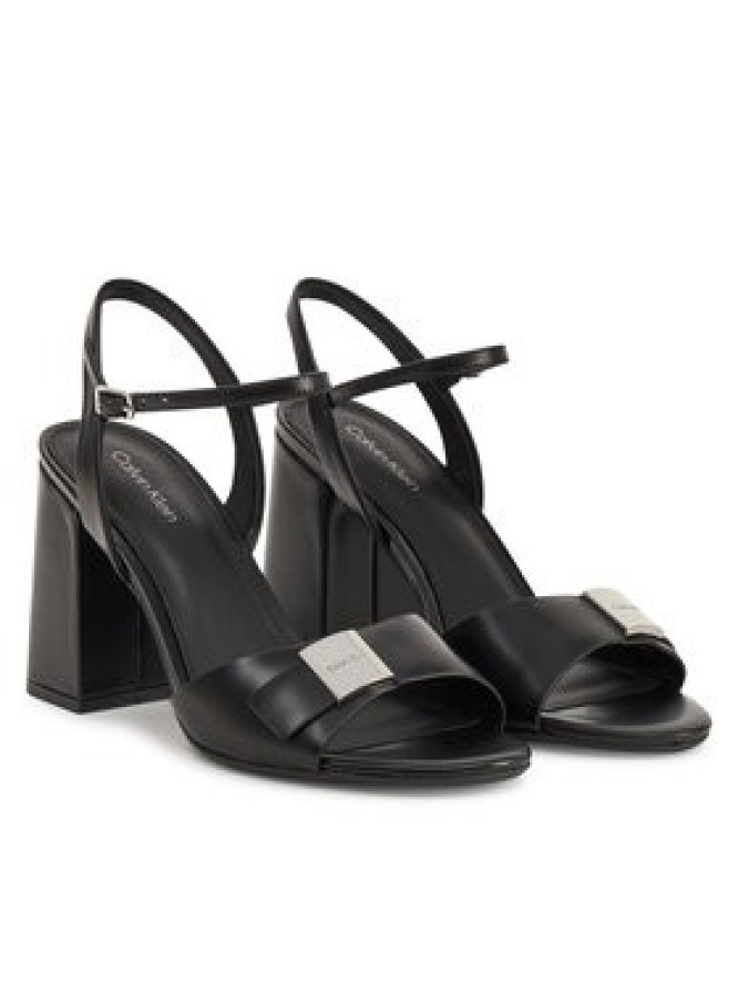 Calvin Klein Sandały Heel Sandal 85 W/Ck Hw - Lth HW0HW02485 Czarny