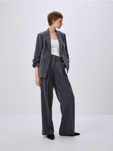 Marynarka z podwiniętymi rękawami - szary