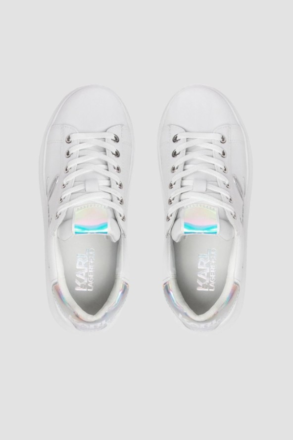 KARL LAGERFELD Białe sneakersy damskie KAPRI Signia Lace Lthr, Rozmiar 41