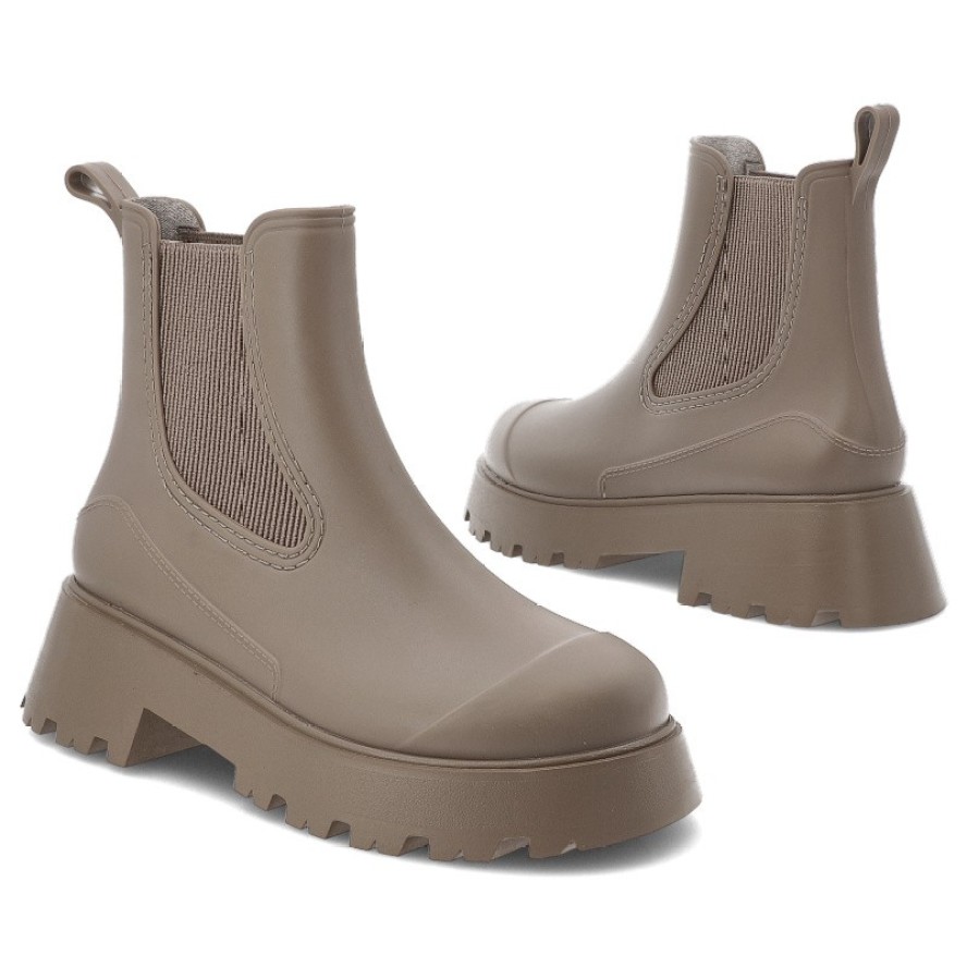 Beżowe Kalosze Gioseppo Modne Wsuwane Obuwie Damskie