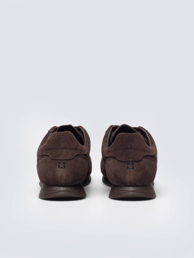 sneakersy damskie ze skóry naturalnej zamszowej brązowe tt274226 804