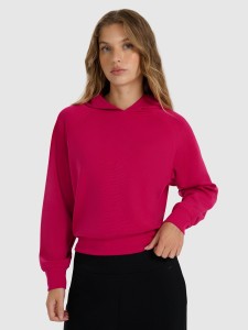 4F Bluza dresowa nierozpinana z modalem damska - różowa M