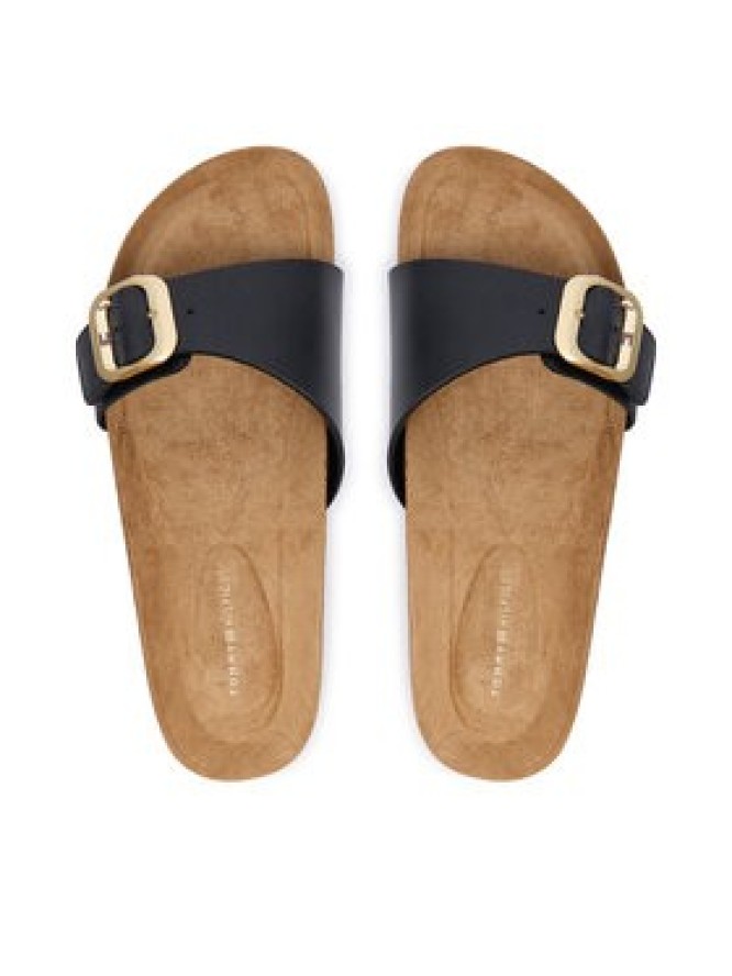 Tommy Hilfiger Klapki Cork Footbed Slip-On Sandals FW0FW09344 Czarny