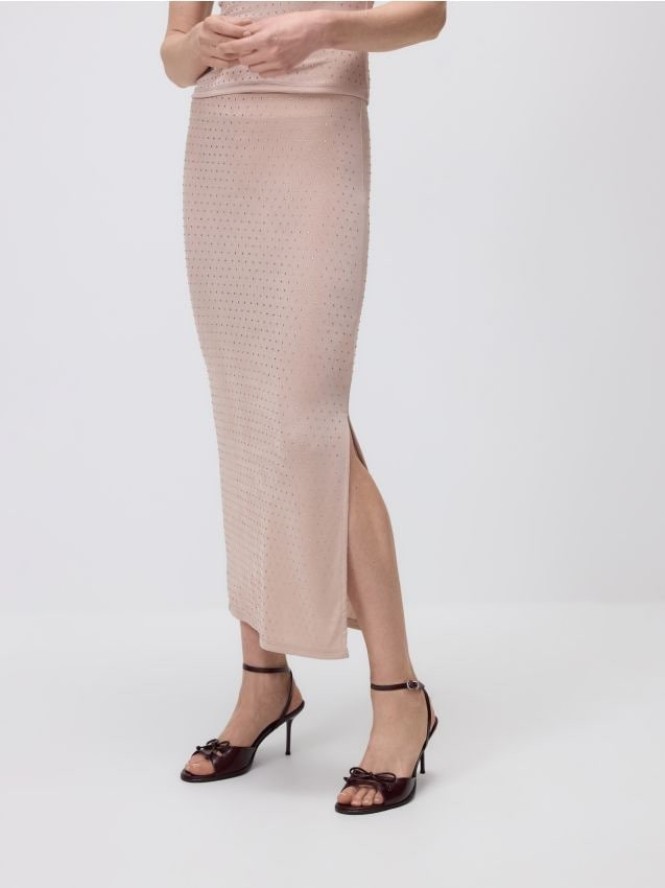 Spódnica ze strassem - pastelowy róż