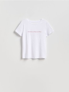 T-shirt z napisem - biały