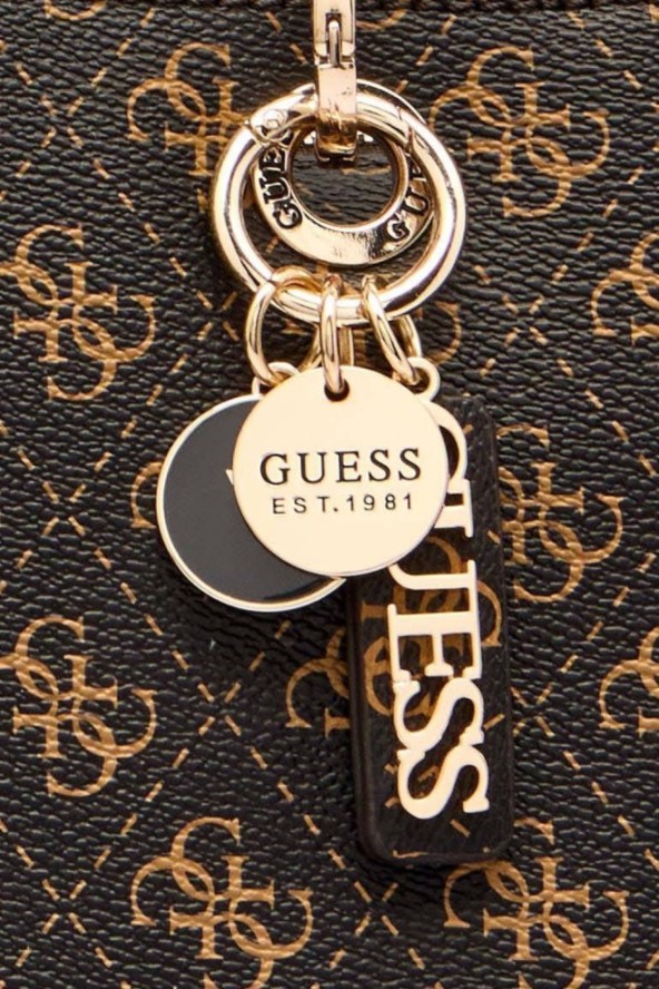 GUESS Brązowa damska shopperka logowana Noelle Tote