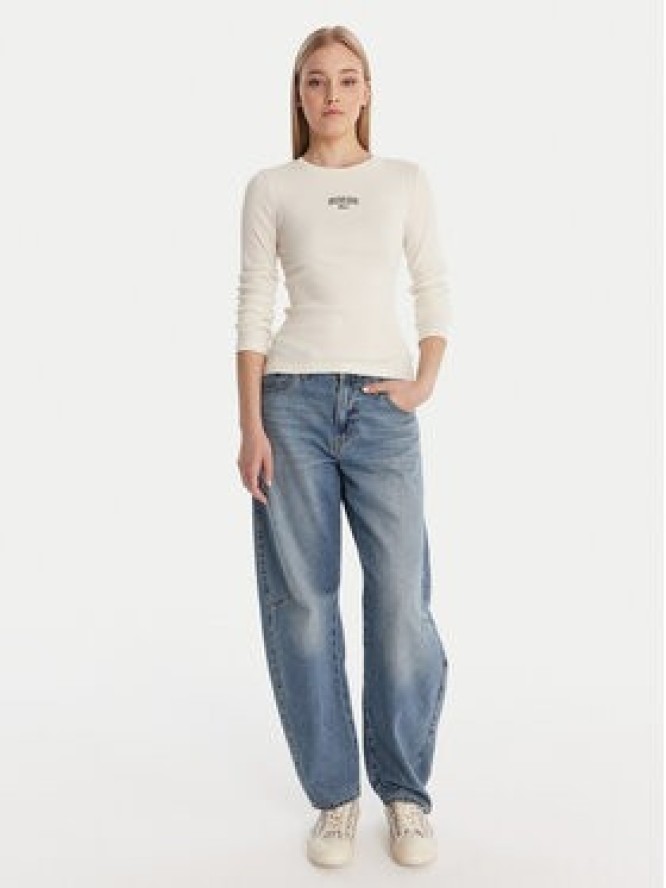 Guess Jeans Bluzka W6RP22 KA0H1 Écru Slim Fit