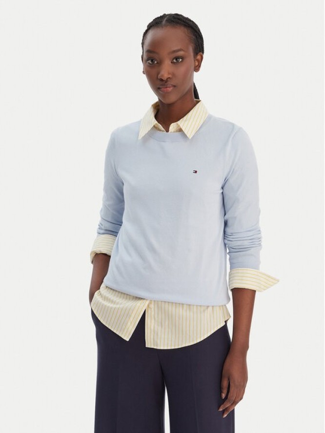 Tommy Hilfiger Sweter WW0WW44984 Błękitny Regular Fit