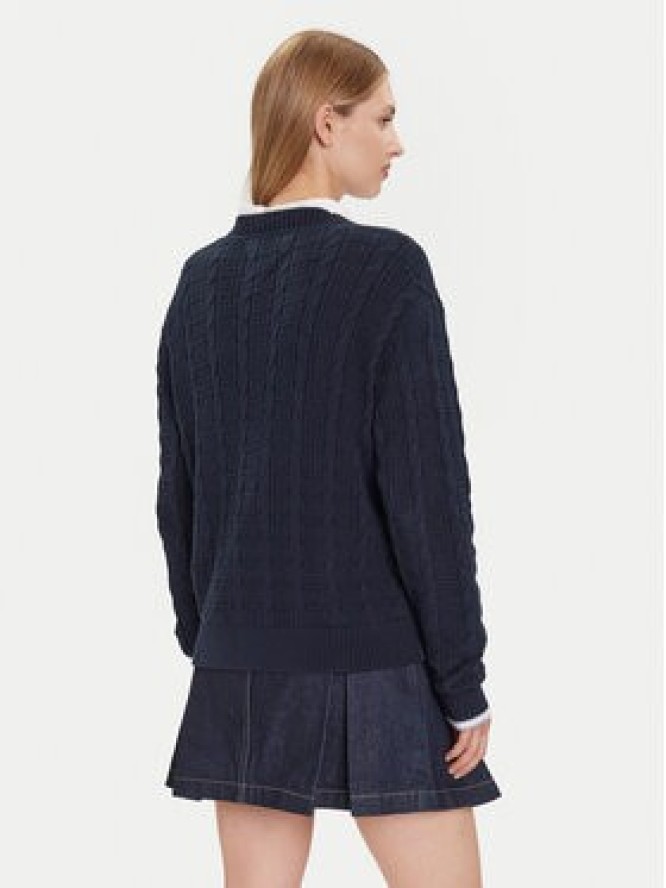 Tommy Jeans Kardigan Cable DW0DW21681 Granatowy Relaxed Fit