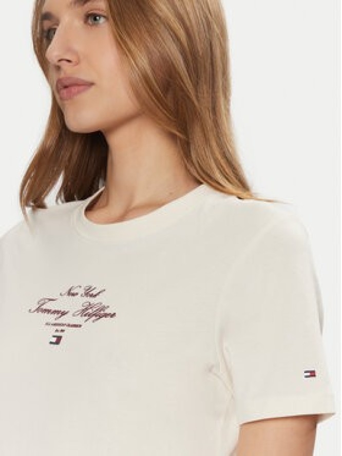 Tommy Hilfiger T-Shirt WW0WW43895 Écru Regular Fit
