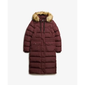 Długi płaszcz z sztucznego futra dla kobiet Superdry Everest