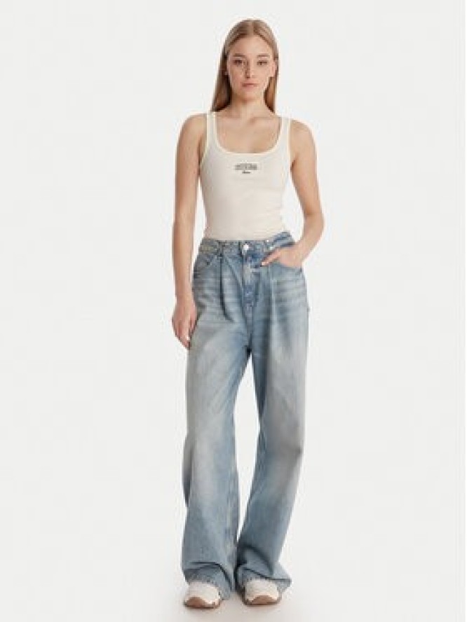 Guess Jeans Top W6RP20 KA0H1 Écru Slim Fit