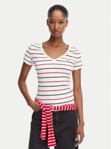 Tommy Jeans T-Shirt DW0DW17385 Biały Slim Fit