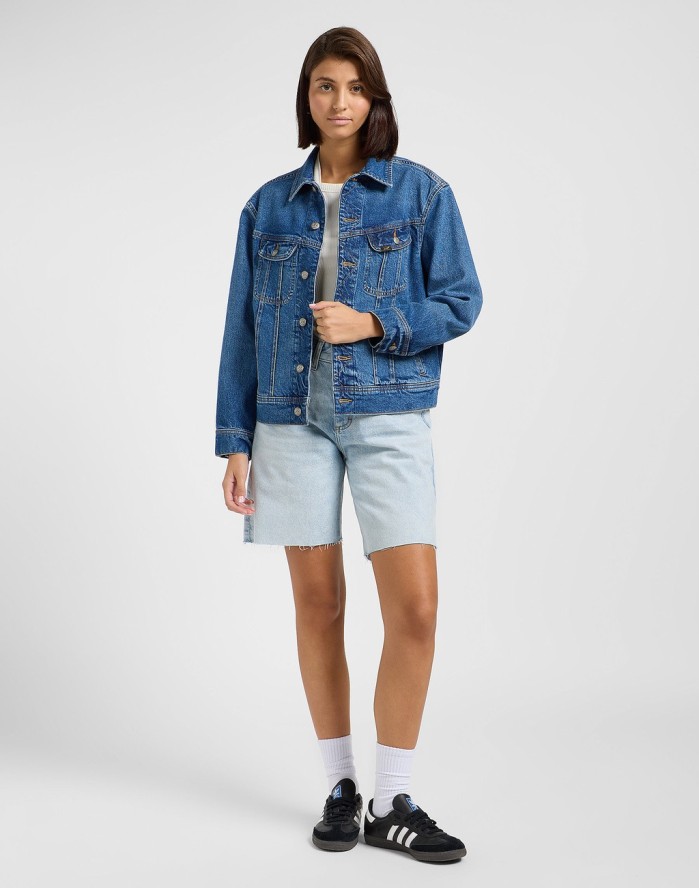 DAMSKA KURTKA JEANSOWA LEE LOOSE RIDER JACKET TUMBLING SKY 112363482