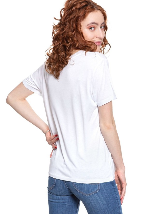 LEE RELAXED FIT TEE DAMSKI T-SHIRT KOSZULKA LOGO BRIGHT WHITE L40CBWLJ 112108494