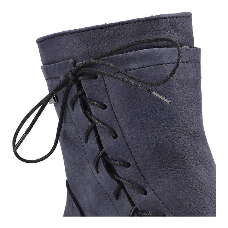 Granatowe Botki Pollonus Damskie Wygodne Buty