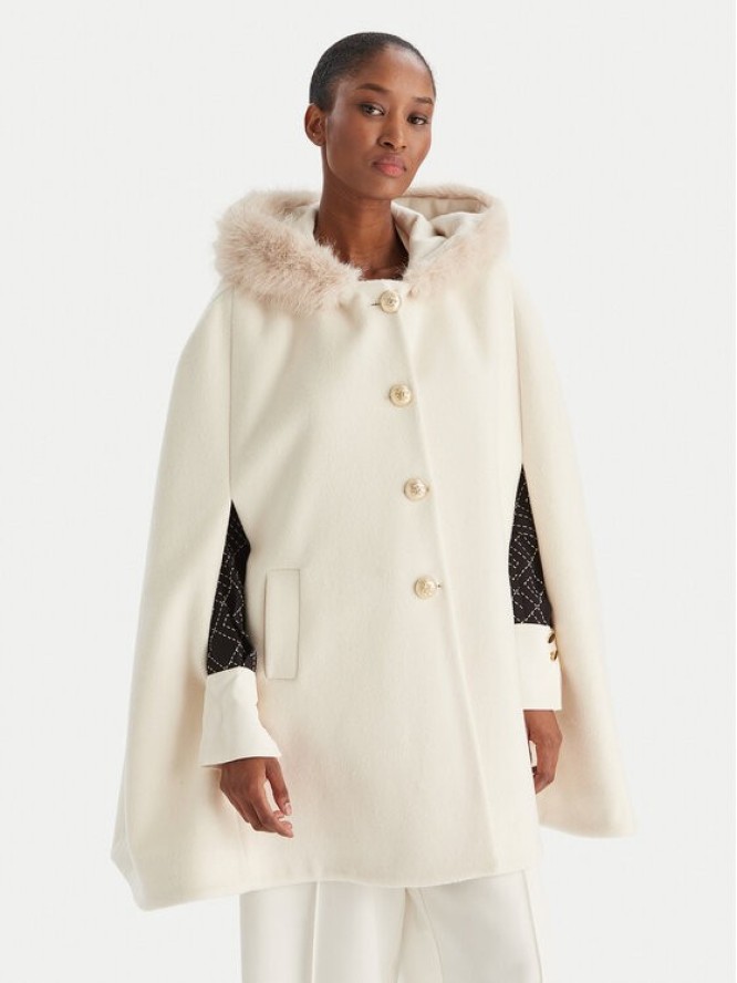 YES LONDON Płaszcz wełniany CD1223ECO Écru Regular Fit