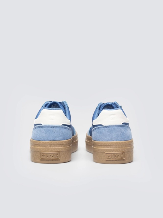 sneakersy damskie ze skórzanymi wstawkami niebieskie tt274165 401