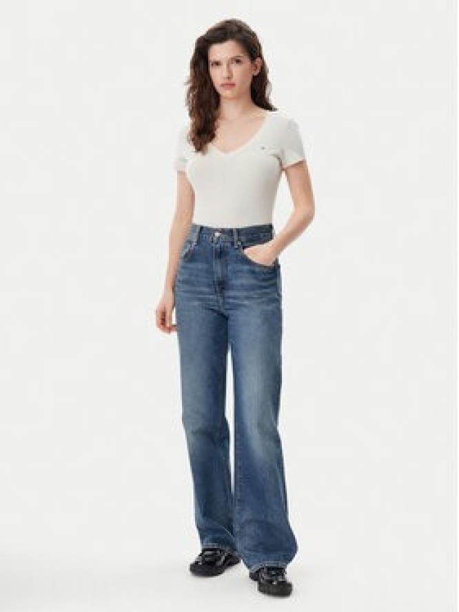 Tommy Jeans T-Shirt DW0DW20458 Beżowy Slim Fit