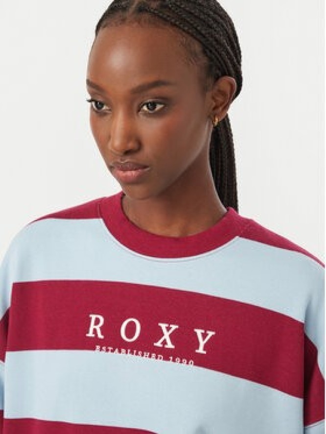 Roxy Bluza Strictly Stripes ERJFT05071 Bordowy Regular Fit