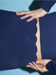Legginsy z ozdobnym wykończeniem - granatowy