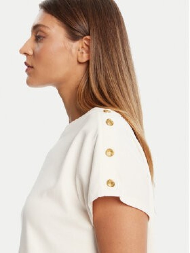 Tommy Hilfiger T-Shirt Gold Button WW0WW47455 Écru Regular Fit