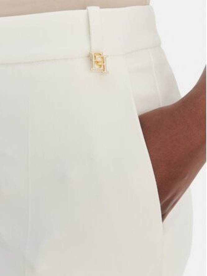 Elisabetta Franchi Spodnie materiałowe PA-166-61E2-V300 Biały Slim Fit