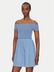 Tommy Jeans Sukienka letnia DW0DW20677 Niebieski Regular Fit