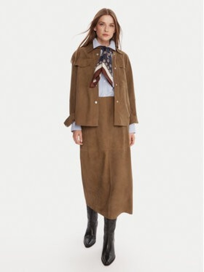 MAX&Co. Spódnica skórzana Guelfi 2526406011200 Brązowy Straight Fit