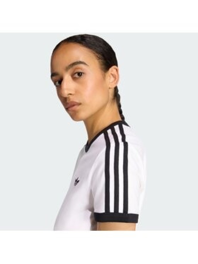 adidas T-Shirt 3-Stripes KD3683 Biały Slim Fit