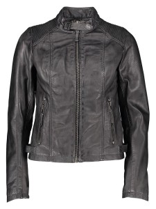 BLUE MONKEY Skórzana kurtka "Helia" w kolorze ciemnoszarym rozmiar: XL