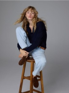 Zamszowe loafersy z marszczeniem - ciemnobrązowy