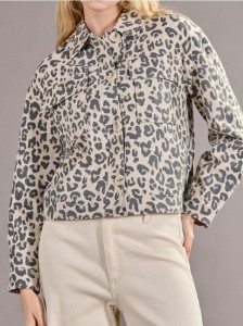 Kurtka koszulowa z domieszką lnu - wielobarwny