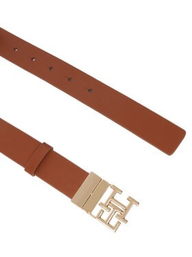 Tommy Hilfiger Pasek Damski Th Logo 3.0 Rev Mono AW0AW18019 Brązowy