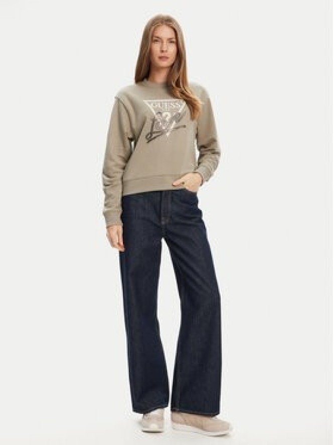 Guess Bluza W5YQ06 KB681 Zielony Regular Fit