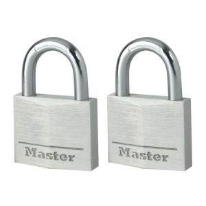 Zestaw 2 kłódek na klucz z aluminium Master Lock 9140EURT, kolor szary
