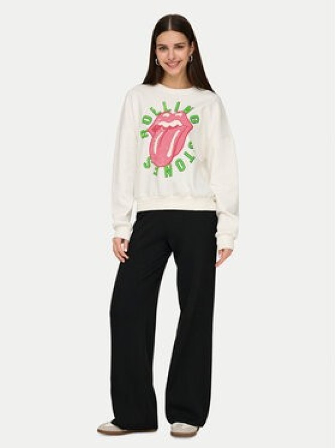 ONLY Bluza Rolling Stones 15345927 Biały Regular Fit